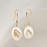 14K Gold Filled Baroque Pearl Drop Earrings