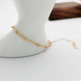 Trendy Double-Layer Beaded Bracelet – Elegant Gold & Silver Chain Jewelry