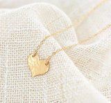 Gold Filled Hammered Heart Pendant Necklace
