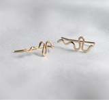 925 Silver & 14K Gold Filled Minimalist Ear Climber Earrings