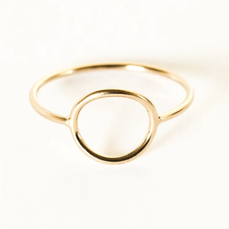 14K Gold Filled Karma Circle Ring – Boho Knuckle Jewelry