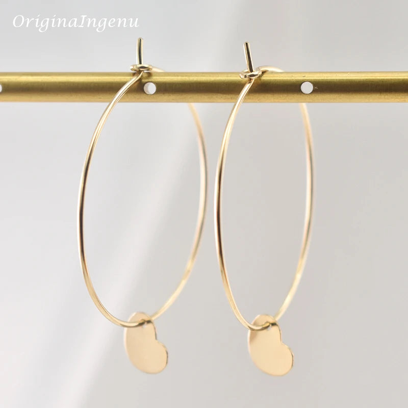 14K Gold Filled Heart-Shaped Hoop Earrings