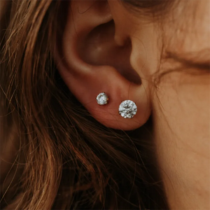 14K Gold Filled CZ Stud Earrings with Tarnish Resistant & Waterproof