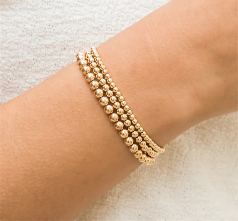 Handmade Gold Beads Bracelet – 14K Gold-Filled Boho Jewelry