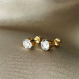 14K Gold Filled CZ Stud Earrings with Tarnish Resistant & Waterproof