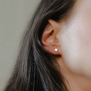 14K Gold Filled Square Tarnish-Resistant Stud Earrings