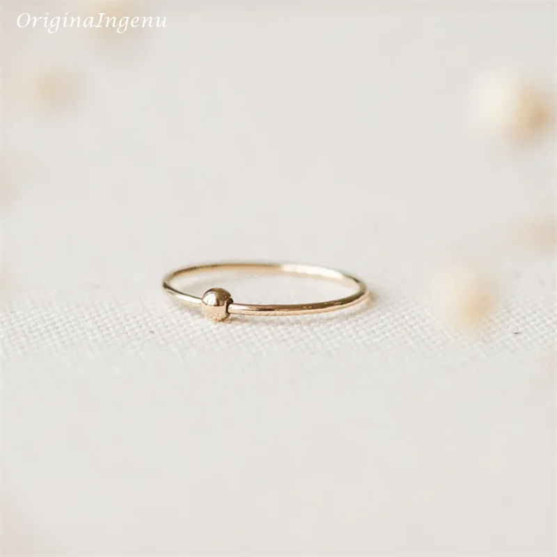14K Gold Filled Fidget Bead Ring – Handmade Minimalist Jewelry