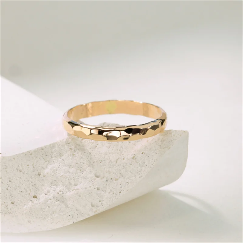 14K Gold Filled Hand-Hammered Ring – Dainty Boho Knuckle Jewelry