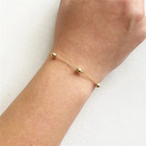 14K Gold Filled Beaded Charm Bracelet – Handmade Boho Jewelry